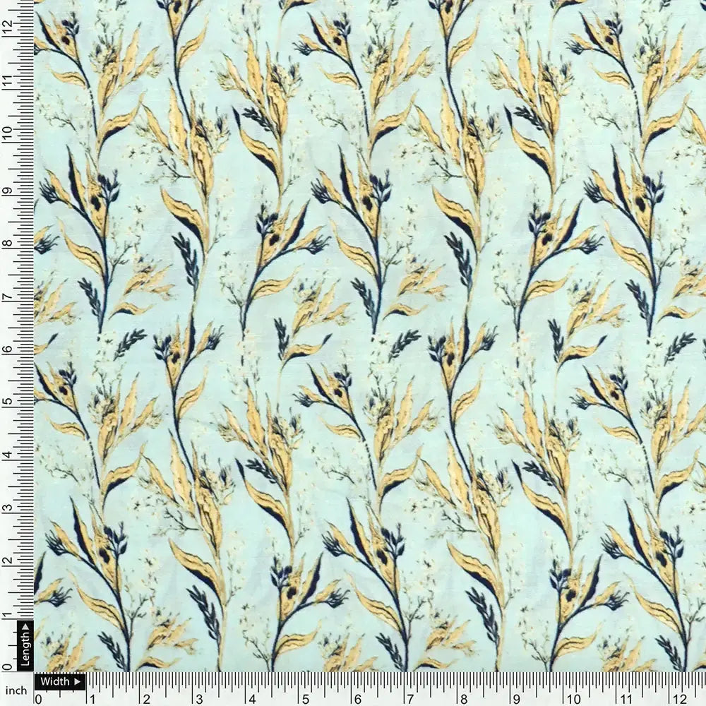 Fluid Rama Crop Branch Motif Digital Printed Fabric  - Muslin – mu 0ma013667 110 d