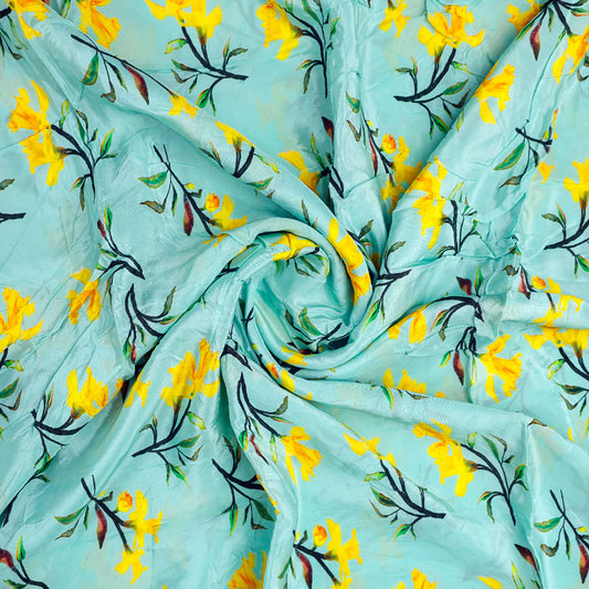 Gorgeous green digital printed fabric by FAB VOGUE Studio