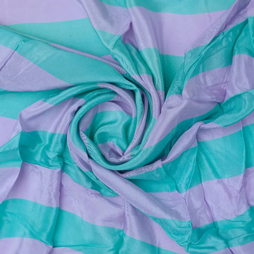 Gorgeous green and purple striped digital printed fabric from FAB VOGUE Studio – nc 0 ta07538 108 a