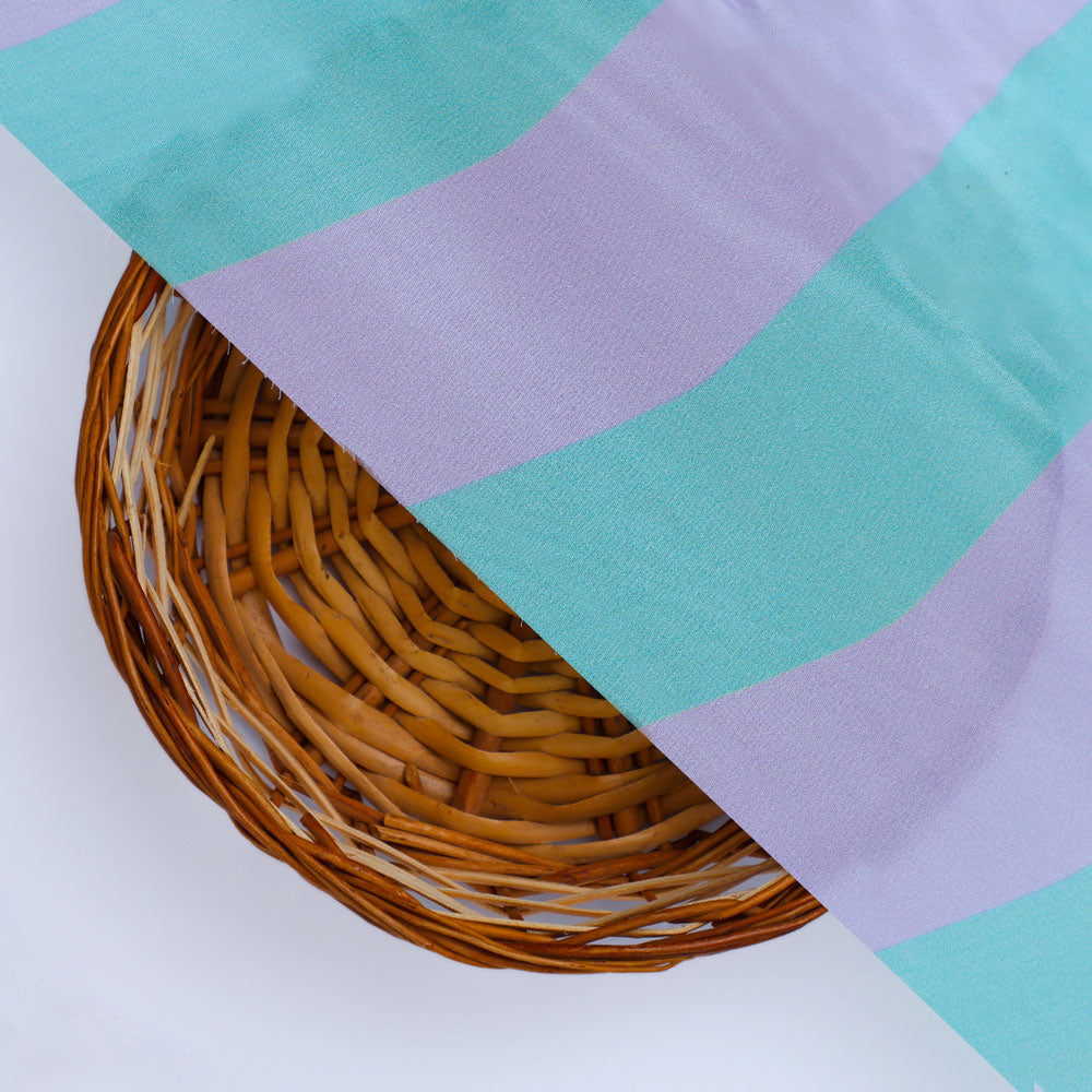 Gorgeous green and purple striped digital printed fabric from FAB VOGUE Studio