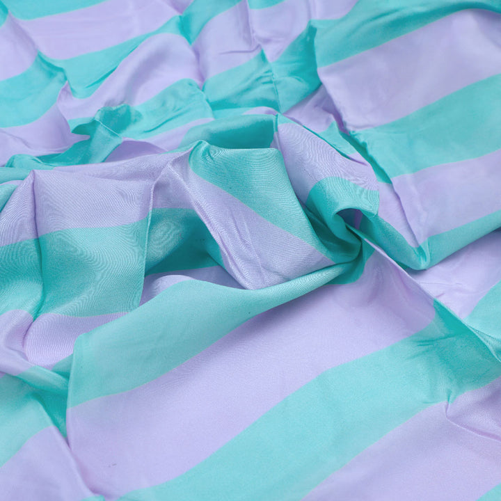 Gorgeous green and purple striped digital printed fabric from FAB VOGUE Studio