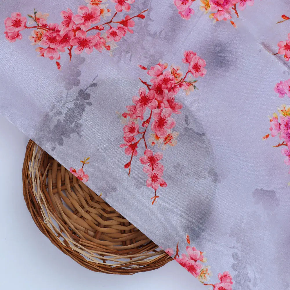 Classy digital printed fabric in natural crepe with gray ditsy pattern – nc 0 ta08283p4 108 b