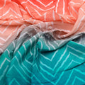Classy Green, Red, and Peach Zigzag Digital Printed Natural Crepe Fabric – nc 0 ta08377p3 108 c