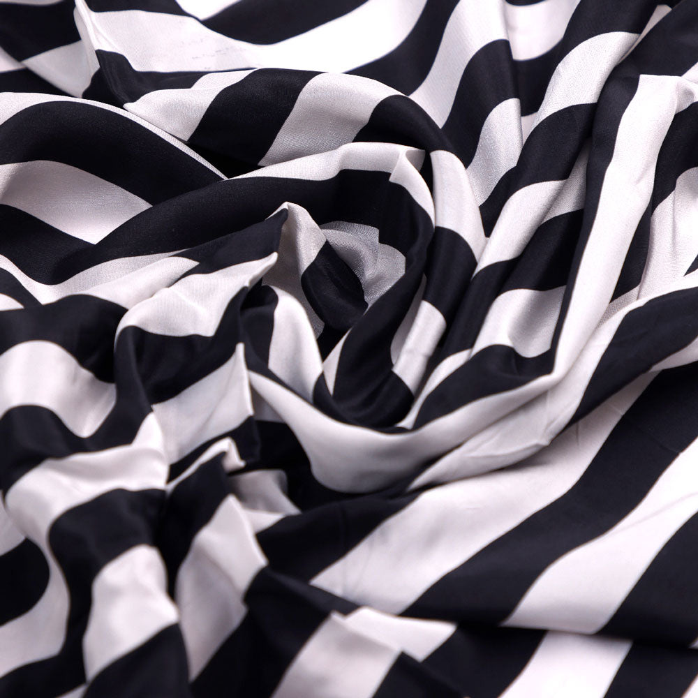 Gorgeous black and white digital printed fabric from FAB VOGUE Studio