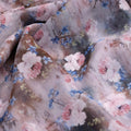 Classy and Attractive Brown Floral Digital Printed Organza Fabric – or 0 ta08309 110 c