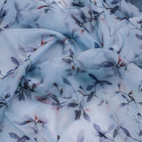 Gorgeous green leaves digital printed organza fabric by FAB VOGUE Studio – or 0 ta05861p2 110 c