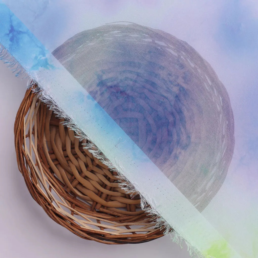 Classic Spotted Blue & Green Digital Printed Fabric - Organza – or 0 ta08260p2 110 dcopy