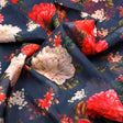 Beautiful Dahlia Red And Gray Flower Digital Printed Fabric - Organza – or 0 ta09436p7 110 c