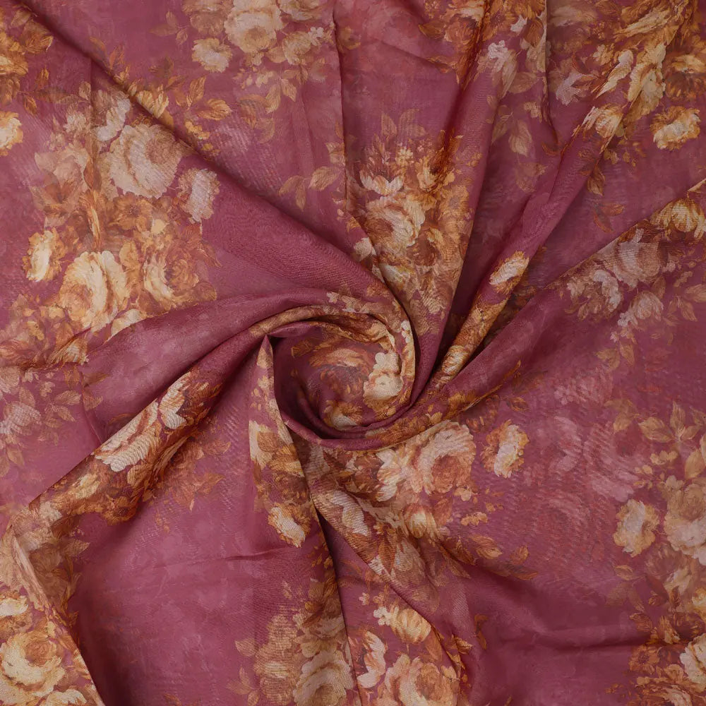 Gorgeous floral digital printed organza fabric by FAB VOGUE Studio – or 0 ta09612p3 110 a