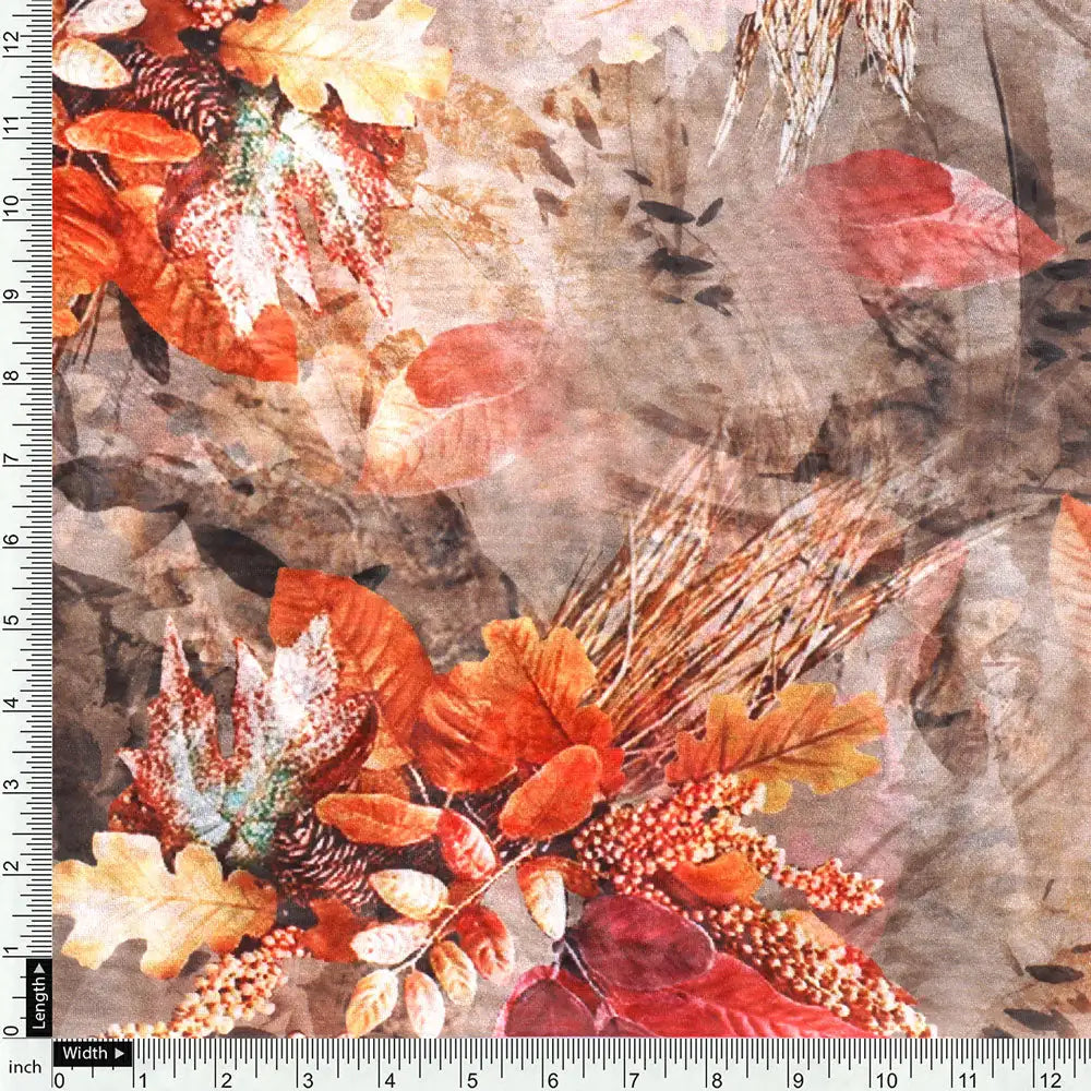 Classy and Attractive Brown Floral Digital Printed Organza Fabric – or 0 ta7307p4 110 d