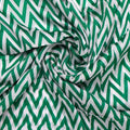 Classy Green and White Zigzag Digital Printed Pure Chinon Fabric – pc 0 ta0 6040 106 a