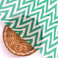 Classy Green and White Zigzag Digital Printed Pure Chinon Fabric – pc 0 ta0 6040 106 b