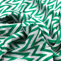 Classy Green and White Zigzag Digital Printed Pure Chinon Fabric – pc 0 ta0 6040 106 c