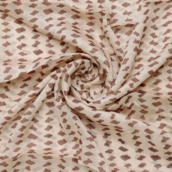 Brown Stones Digital Printed Fabric - Pure Chinon – pc 0 ta07591 106 b - alternate view