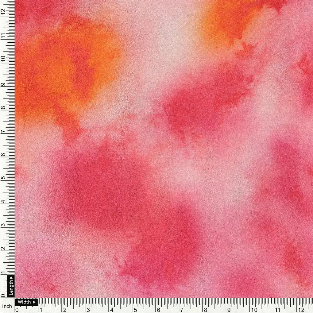 Morden Spotted Pink & Orange Digital Printed Fabric - Pure Chinon – pc 0 ta08260p1 106 a