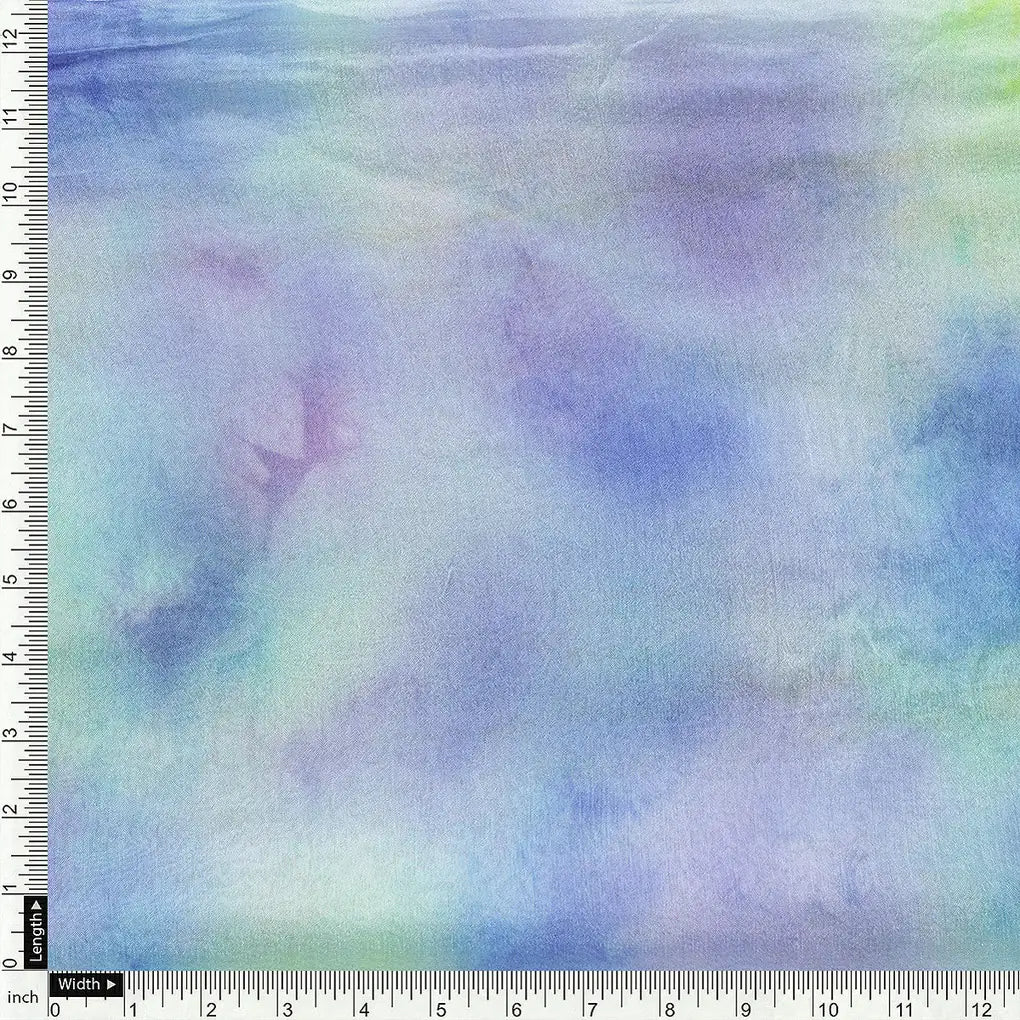 Classic Spotted Blue & Green Digital Printed Fabric - Pure Chinon – pc 0 ta08260p2 106 a