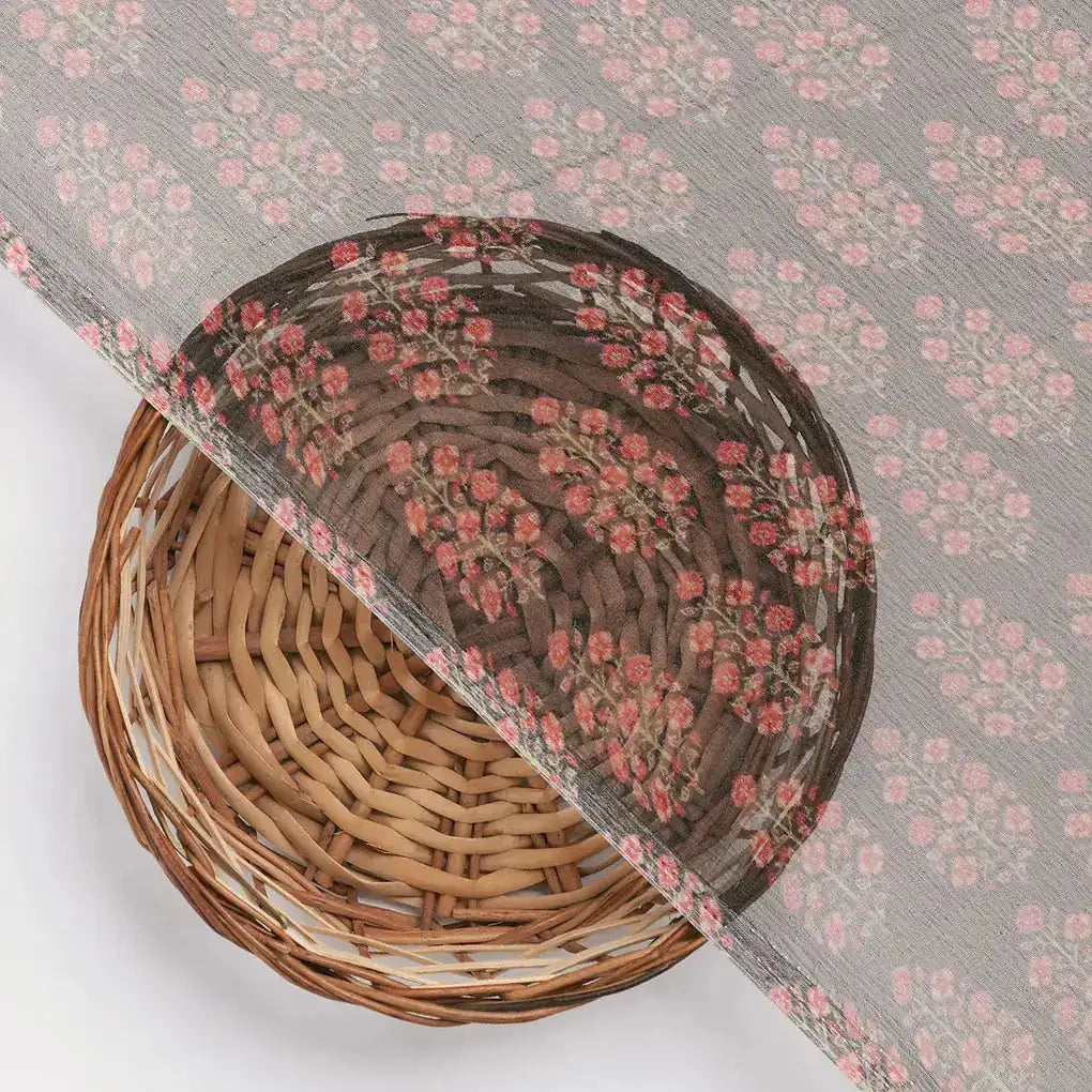 Red Floral Laying Over Black Digital Printed Fabric – pch 0 ma09632 96 d