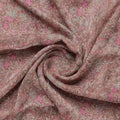 Festive Curve Design Pink Doted Flower Digital Printed Fabric - Pure Chiffon – pch 0 ta 06000 96 b