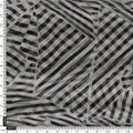 Attractive Black Strips With Bone Colour Digital Printed Fabric - Pure Chiffon – pch 0 ta007896 a