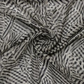 Attractive Black Strips With Bone Colour Digital Printed Fabric - Pure Chiffon – pch 0 ta007896 b
