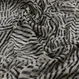 Attractive Black Strips With Bone Colour Digital Printed Fabric - Pure Chiffon – pch 0 ta007896 c