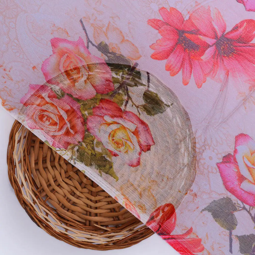 Gorgeous floral damask print chiffon fabric – pch 0 ta0090 96 b