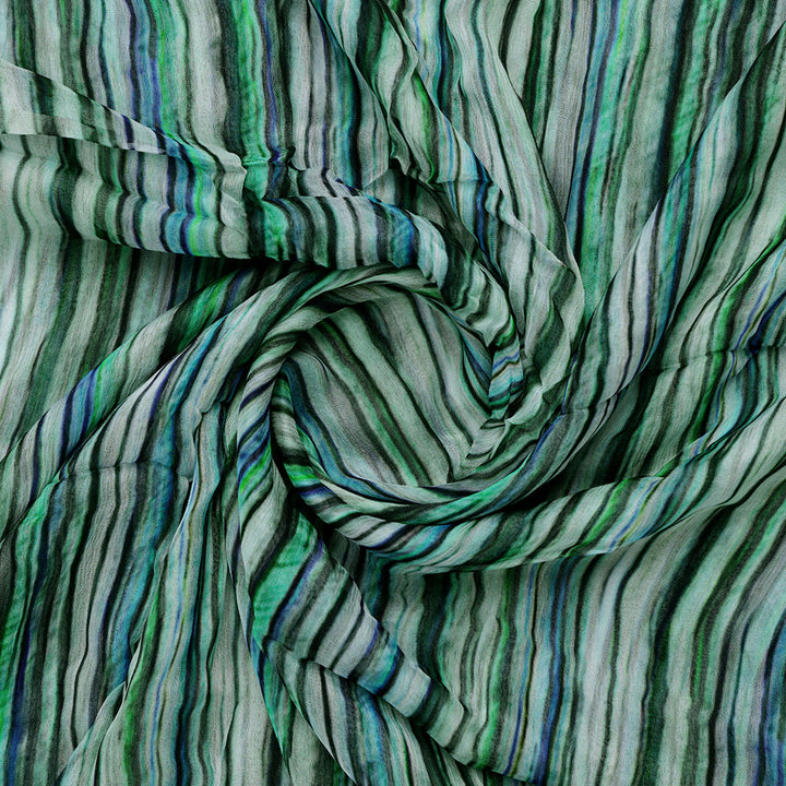 Random Stripes Pattern Digital Printed Fabric