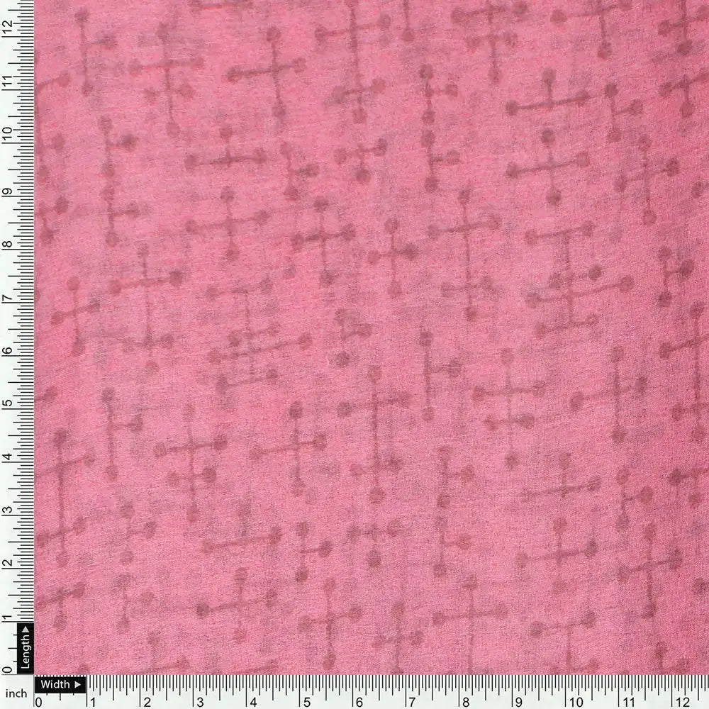 Abstract digital printed peach chiffon fabric from FAB VOGUE Studio – pch 0 ta05447b 96 d