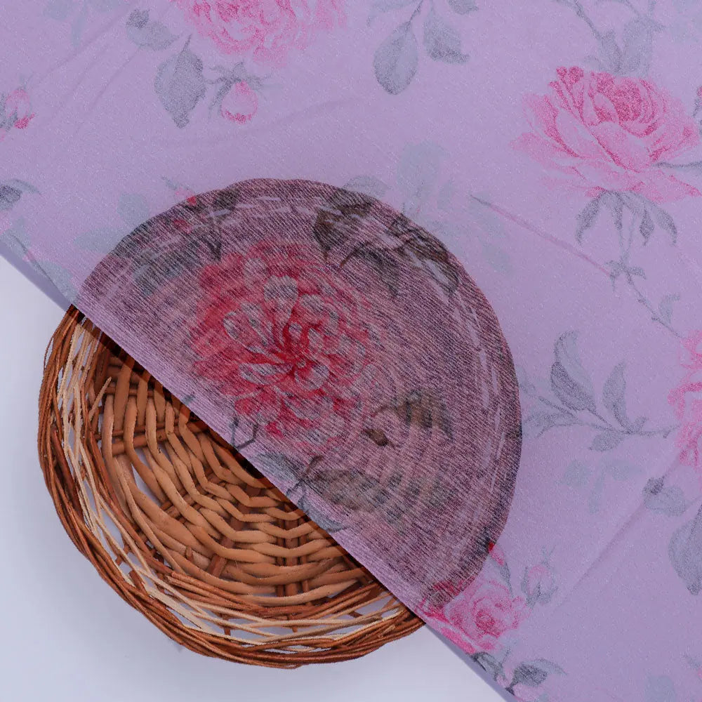 Floral and Leaves Digital Printed Chiffon Fabric – pch 0 ta06118p2 96 b
