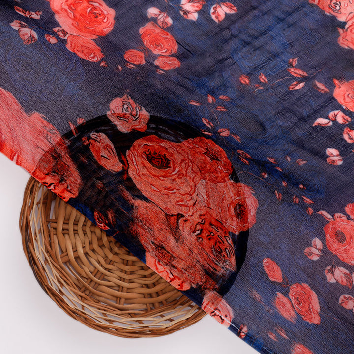 Floral Digital Printed Pure Chiffon Fabric
