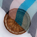 Classy Green, Blue, and Peach Strips Pure Chiffon Fabric – pch 0 ta07534 96 b