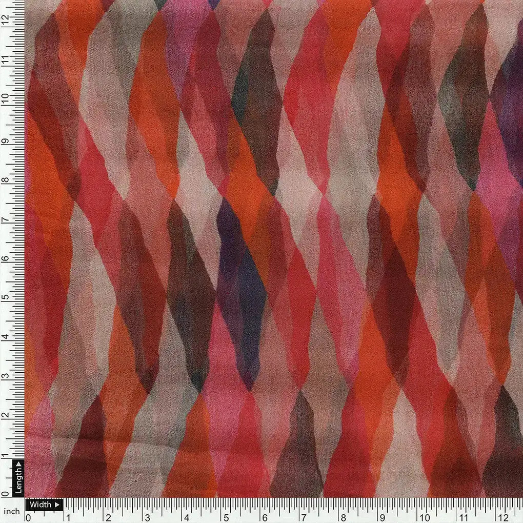 Multicolour Scales Repeat Digital Printed Fabric - Pure Chiffon – pch 0 ta08262p 96 a