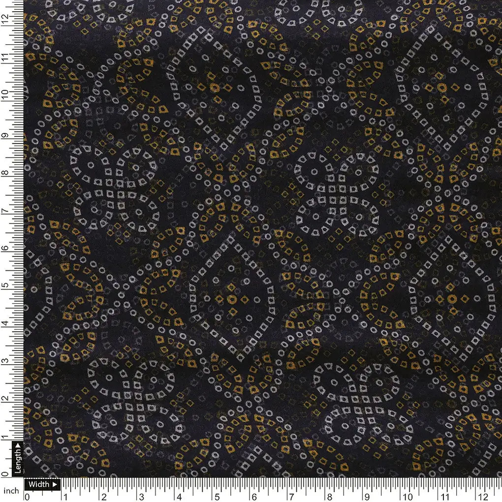 Tiny Yellow And White Doted Digital Printed Fabric - Pure Chiffon – pch 0 ta08713p2 96 a