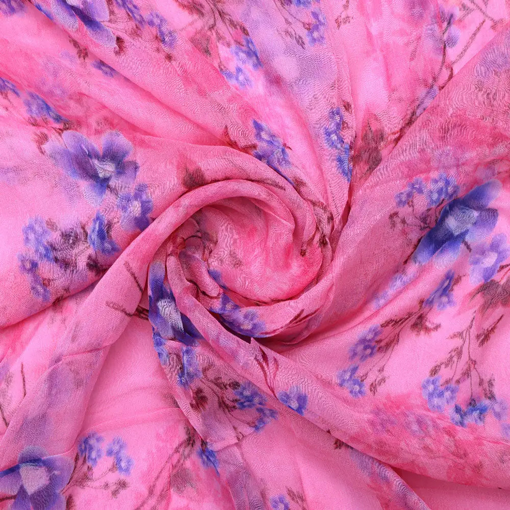 Classy Pink Floral Pure Chiffon Digital Printed Fabric – pch 0 ta09678p3 96 a