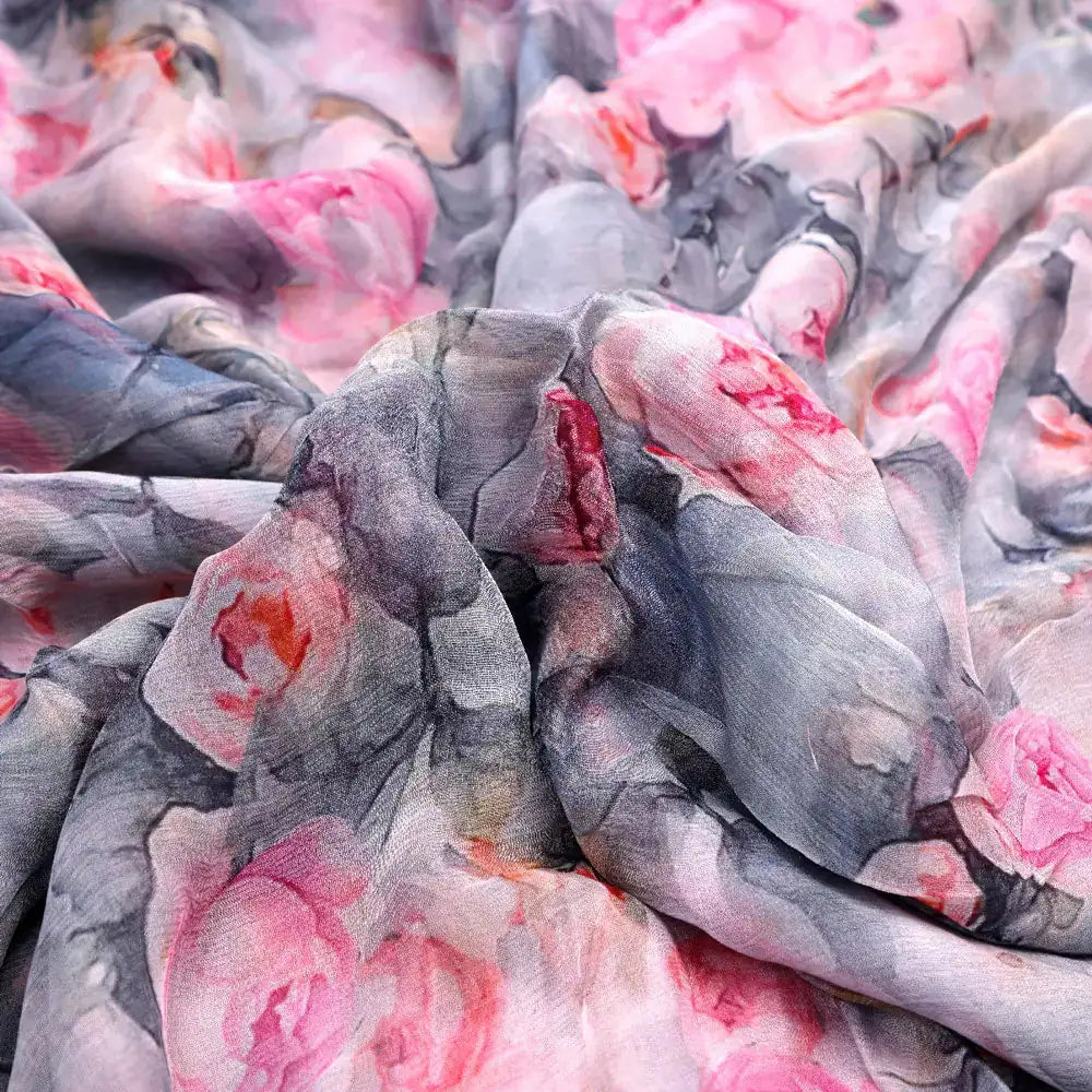 Floral digital printed pure chiffon fabric from FAB VOGUE Studio – pch 0 ta6801p1 96 c