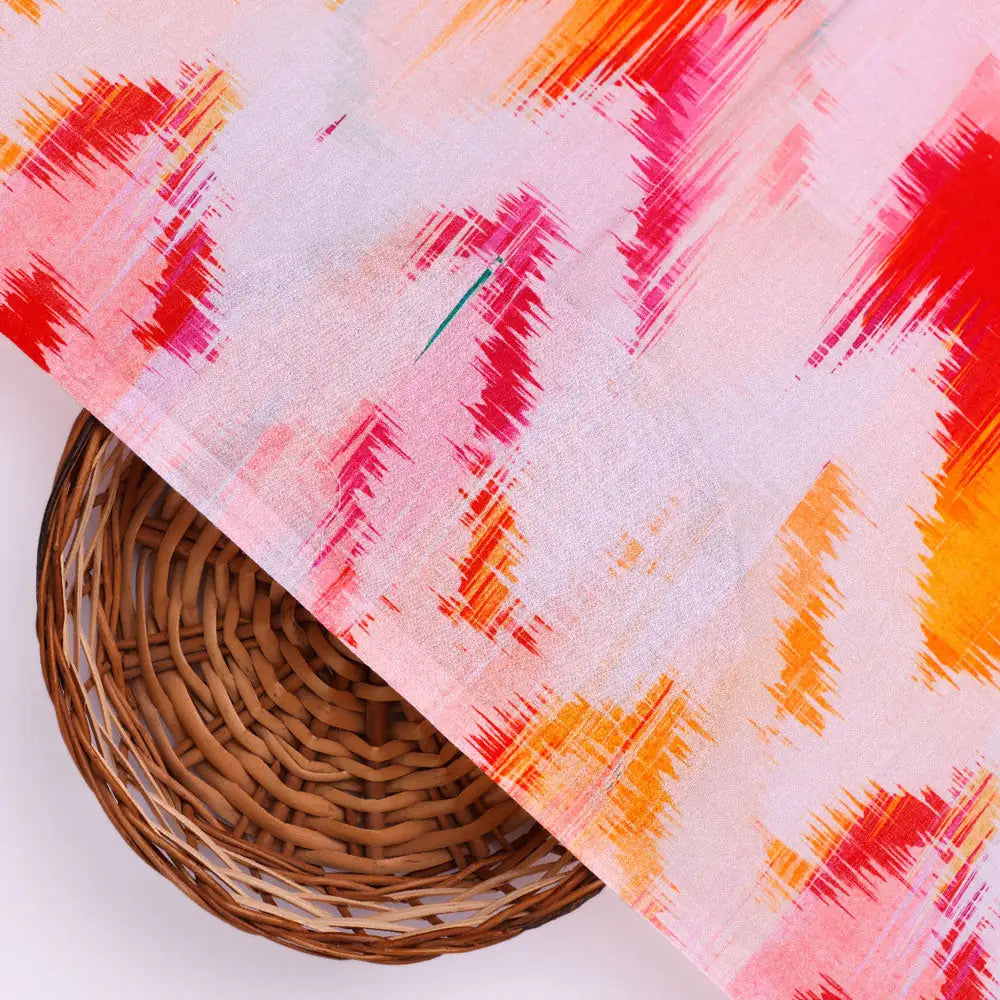 Classy Multicolor Damask Zigzag Pure Cotton Digital Printed Fabric – pco 0 0ma05296 108 b