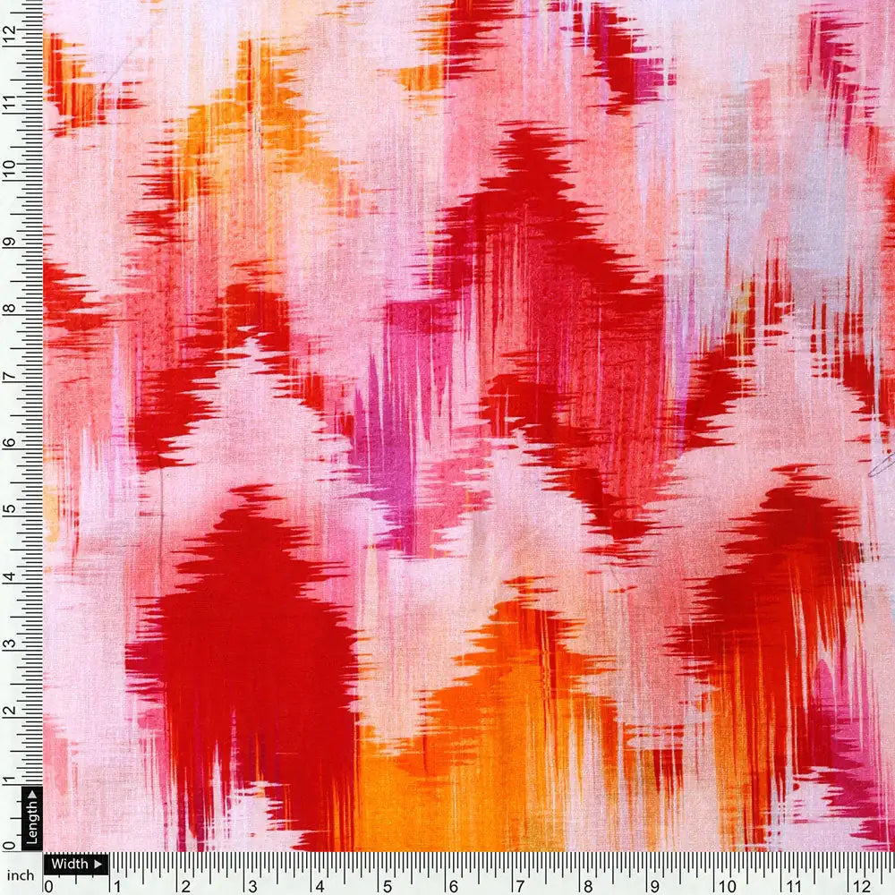 Classy Multicolor Damask Zigzag Pure Cotton Digital Printed Fabric – pco 0 0ma05296 108 d