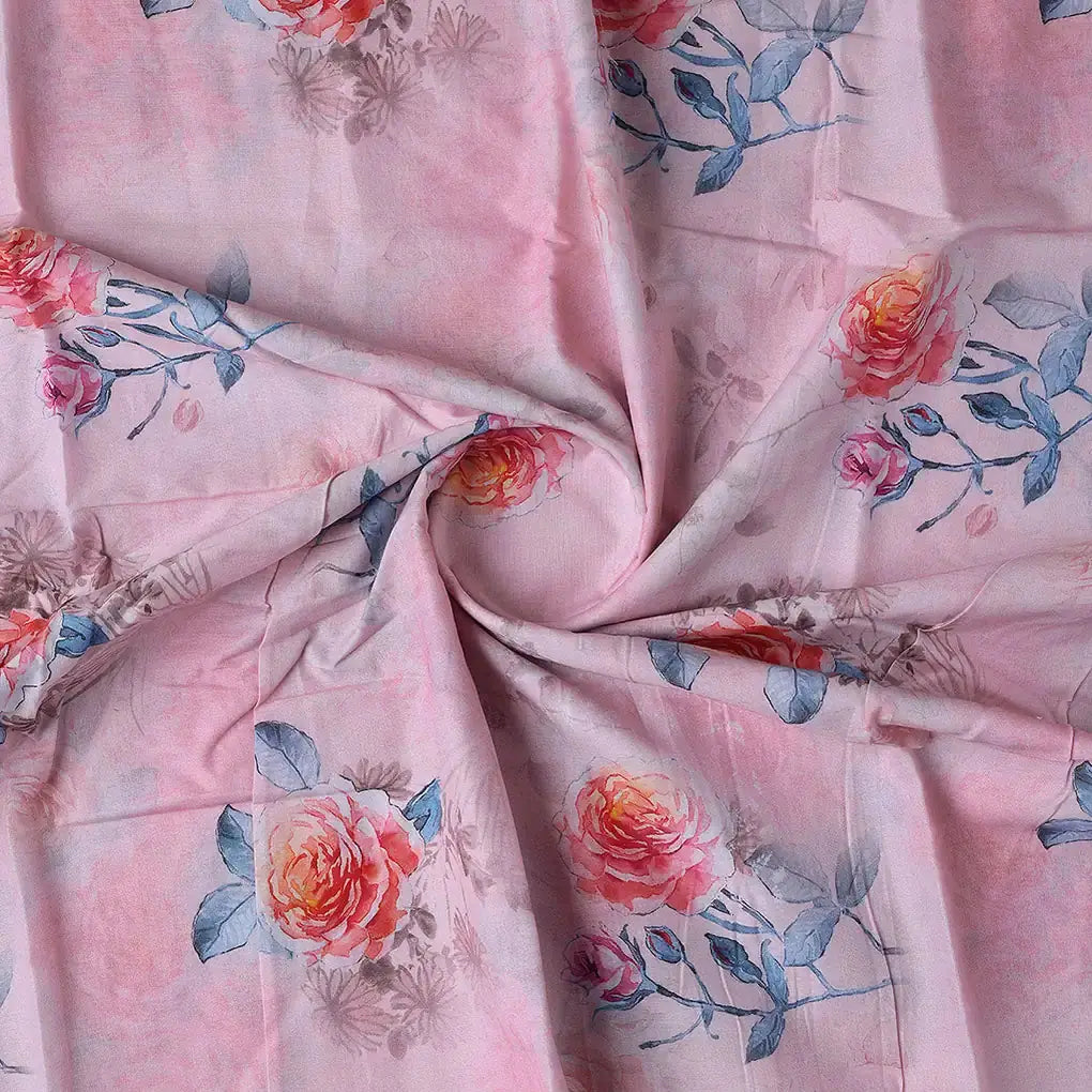 Roses Floating on Pink Base Digital Printed Fabric – pco 0 0ta07124b 108b