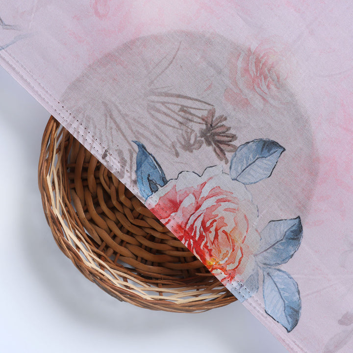 Roses Floating on Pink Base Digital Printed Fabric