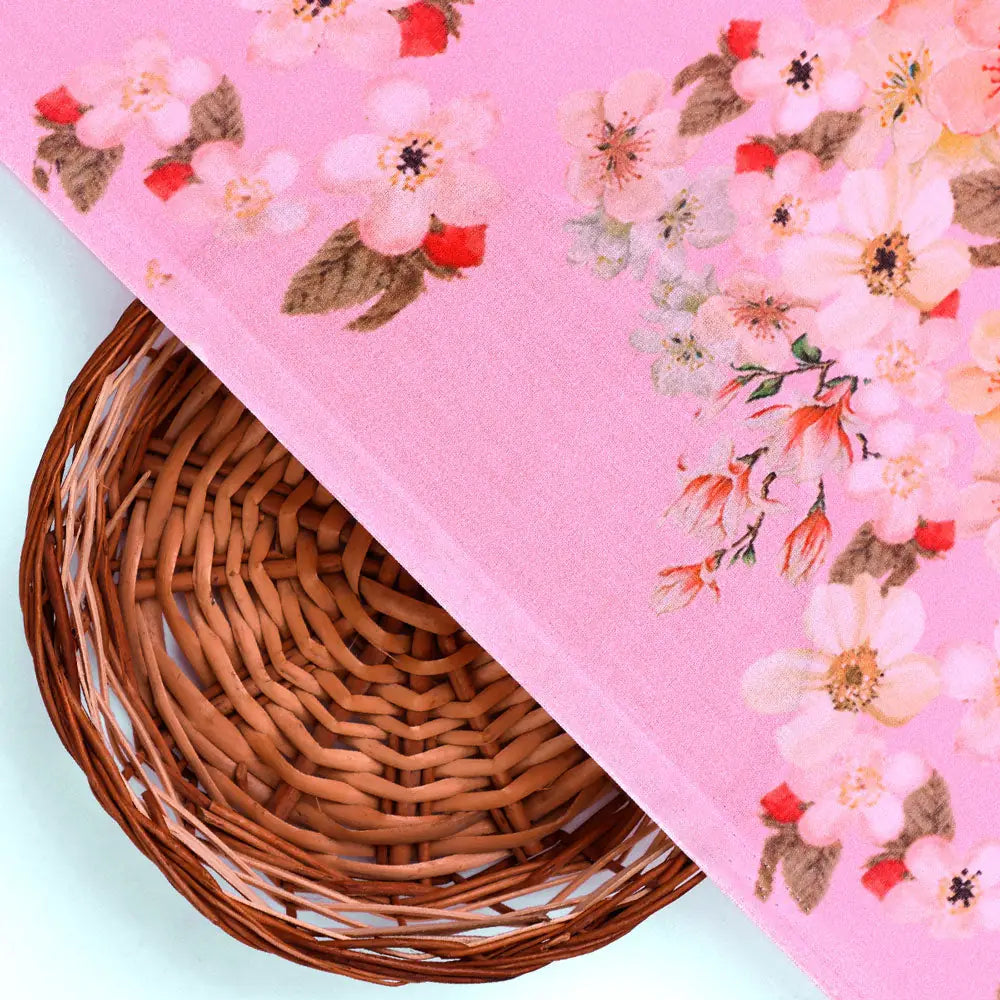 FAB VOGUE Studio - Classy Pink Ditsy Digital Printed Fabric – pco 0 0ta7140p6 108 b