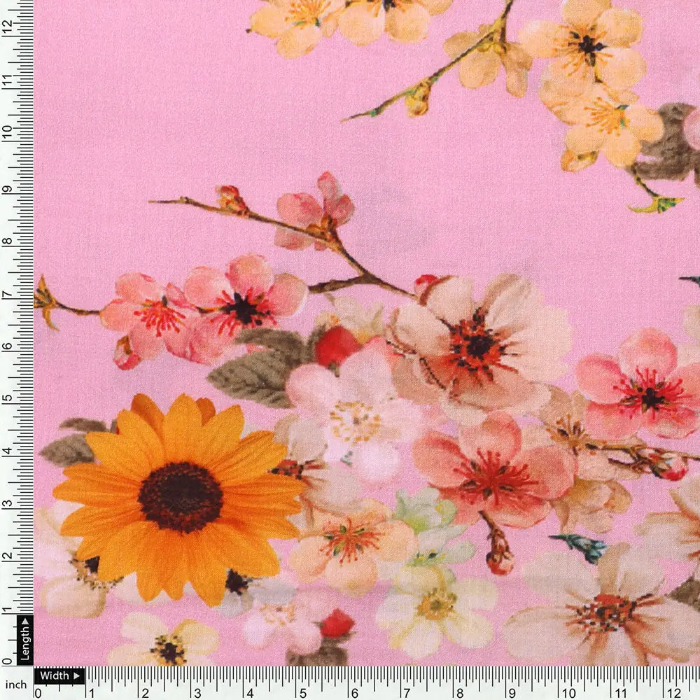 FAB VOGUE Studio - Classy Pink Ditsy Digital Printed Fabric – pco 0 0ta7140p6 108 d
