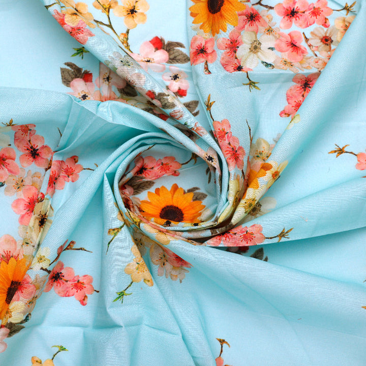 Floral Digital Printed Pure Cotton Fabric from FAB VOGUE Studio