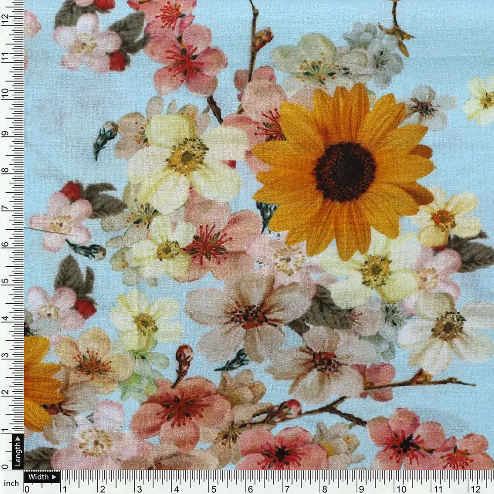 Floral Digital Printed Pure Cotton Fabric from FAB VOGUE Studio – pco 0 0ta7140p7 108 d