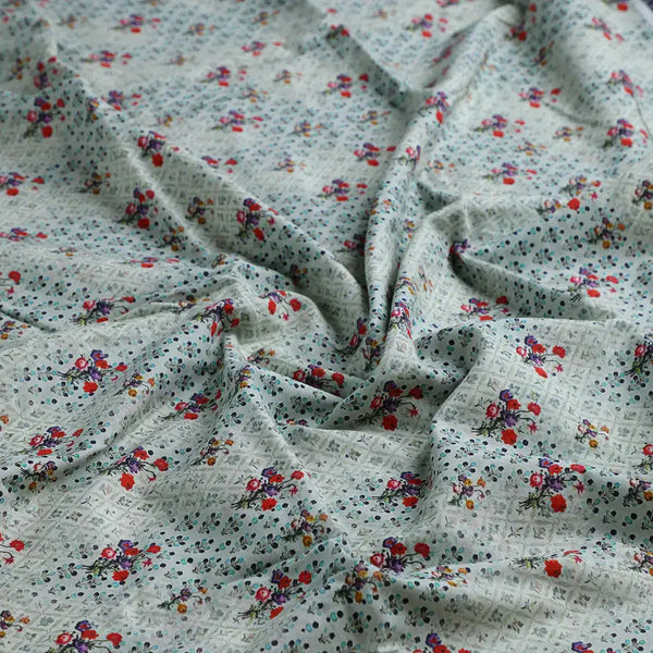 Sky Blue Flower Pure Cotton Printed Fabric Material – pco 0 ma013949 108a