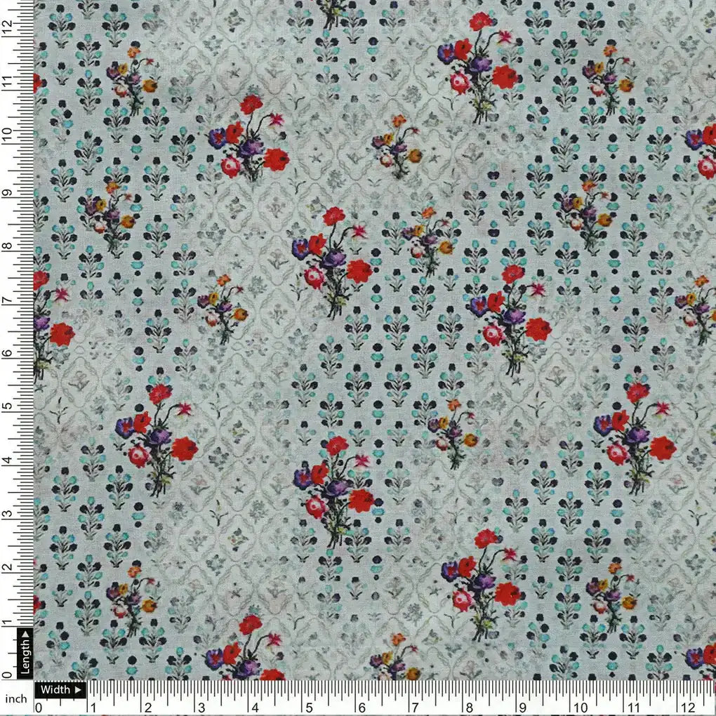 Sky Blue Flower Pure Cotton Printed Fabric Material – pco 0 ma013949 108c