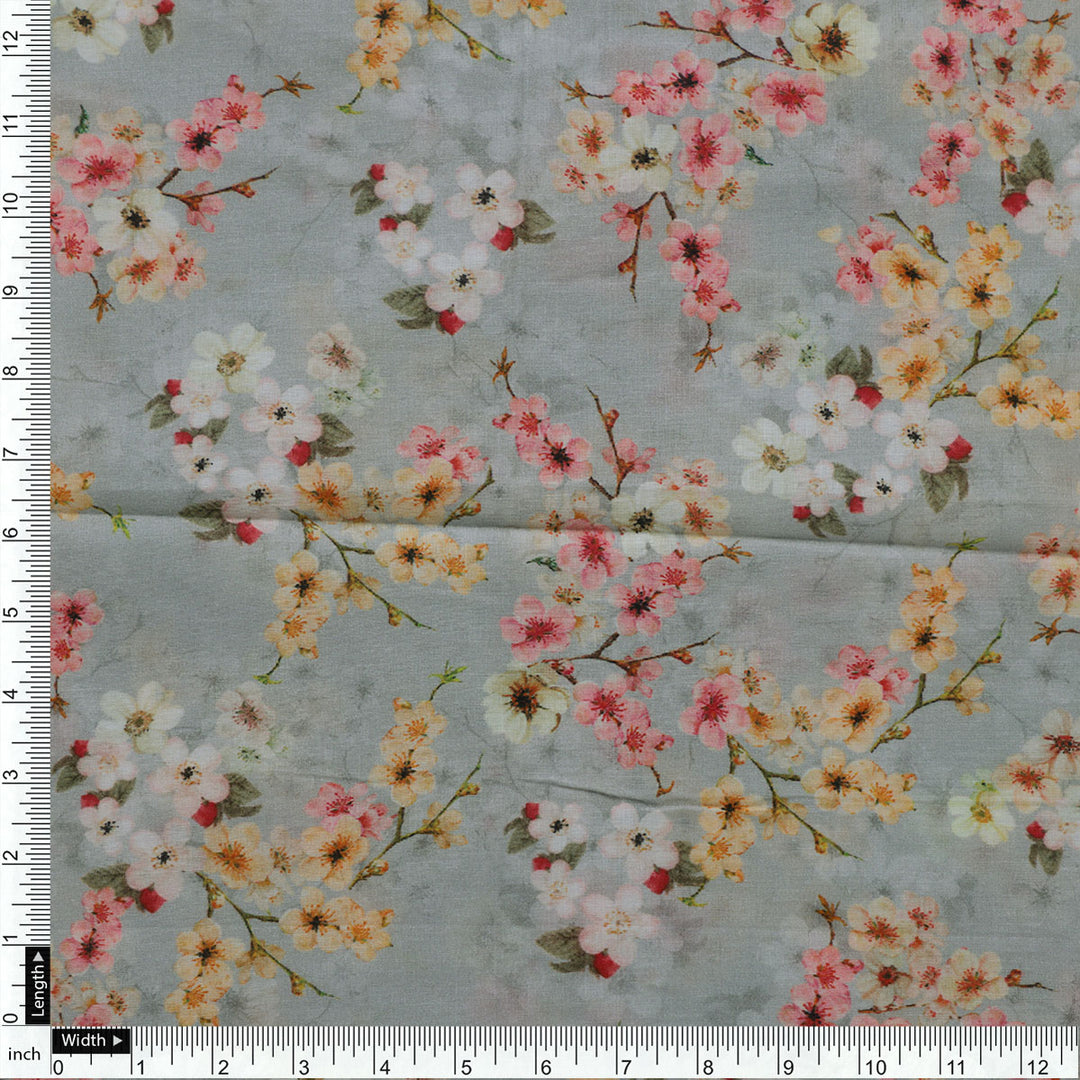 Multicolor Floral Pure Cotton Printed Fabric Material