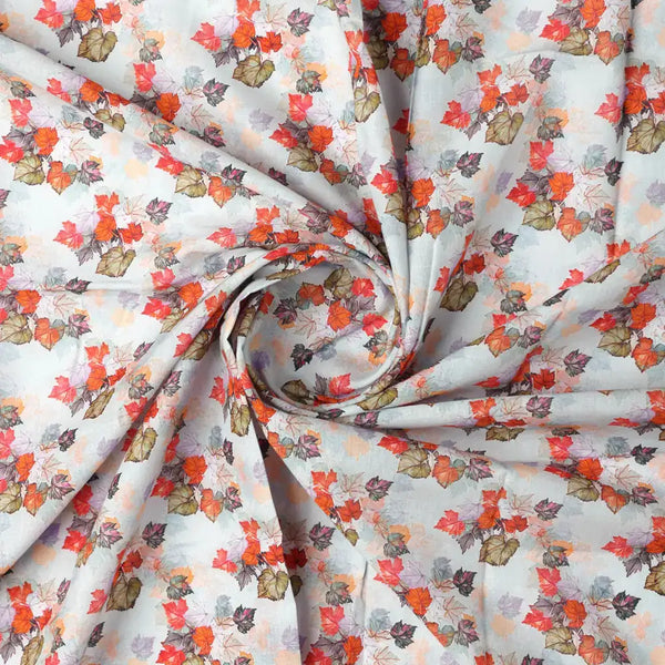 Multicolor Leaves Pure Cotton Printed Fabric Material – pco 0 ma015539 108 bcopy - alternate view