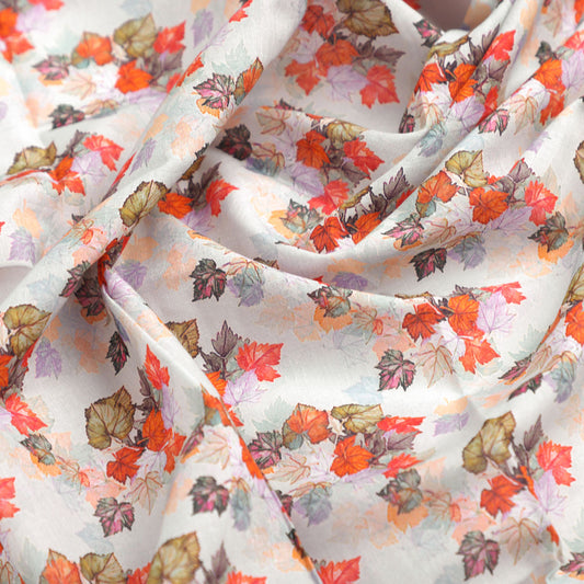 Multicolor Leaves Pure Cotton Printed Fabric Material