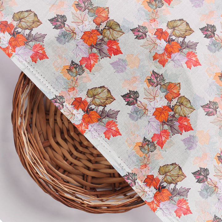 Multicolor Leaves Pure Cotton Printed Fabric Material