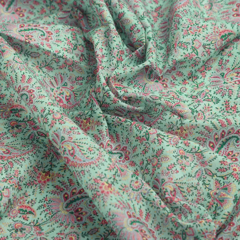 Tiny Western Leaves With Flower Digital Printed Fabric - Pure Cotton – pco 0 ma015574 108 ccopy